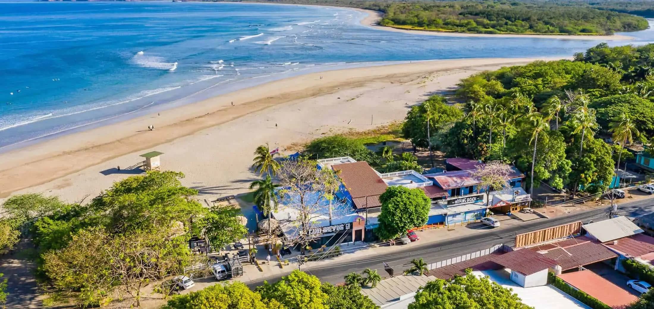 Pacific beach wind-down, days 8-10 Aerial view of the coast at Tamarindo