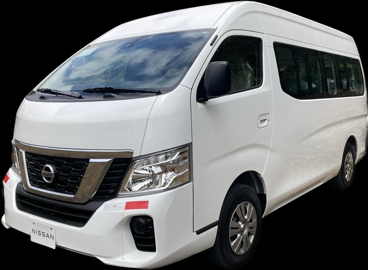 Nissan Urvan van departing La Fortuna, Costa Rica